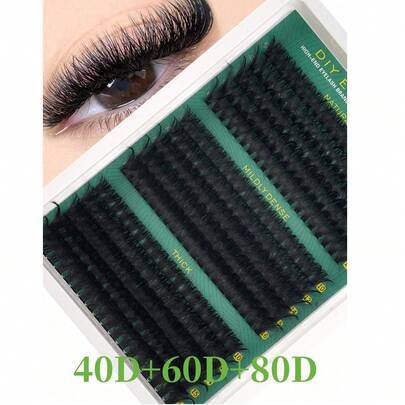 300/290/280 st/15 rader 5D fluffiga DIY falska ögonfransklyngor 30D+40D+50D/40D+60D+80D/60D+80D+100D naturliga och tjocka falska ögonfransklyngor D-cu