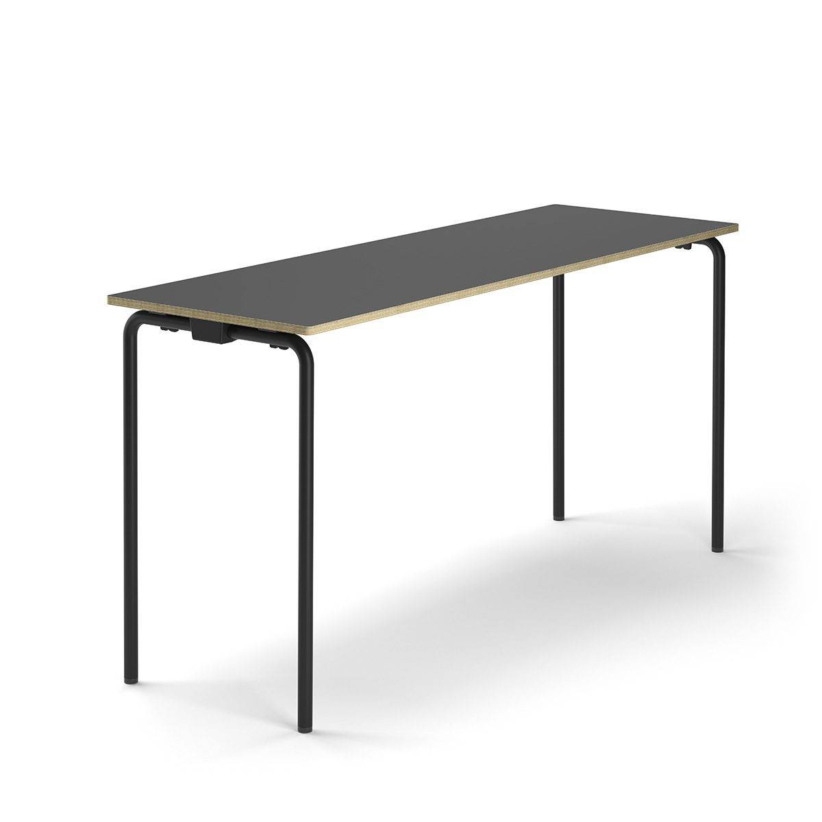 Radius Tube Foldebord, med ABS kant - 140/180 x 60 x 90 cm Linoleum Sort Sort 180 cm.