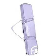 Lzyjck Dubbel rullande skidväska Snow Roller Bag - Skidväska med hjul Vikbar skidväska med hjul för enkelskidor eller 2 set skidor Rymmer skidpjäxor,Purple,61x14.2x7.1inch