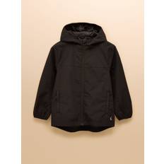 Joules Joules Kids' Ayston Black Waterproof Fleece Lined Raincoat