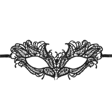 Svart spets karnevalsögonmask - 21 cm