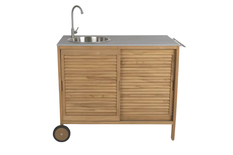 Utekök teak / betonglook