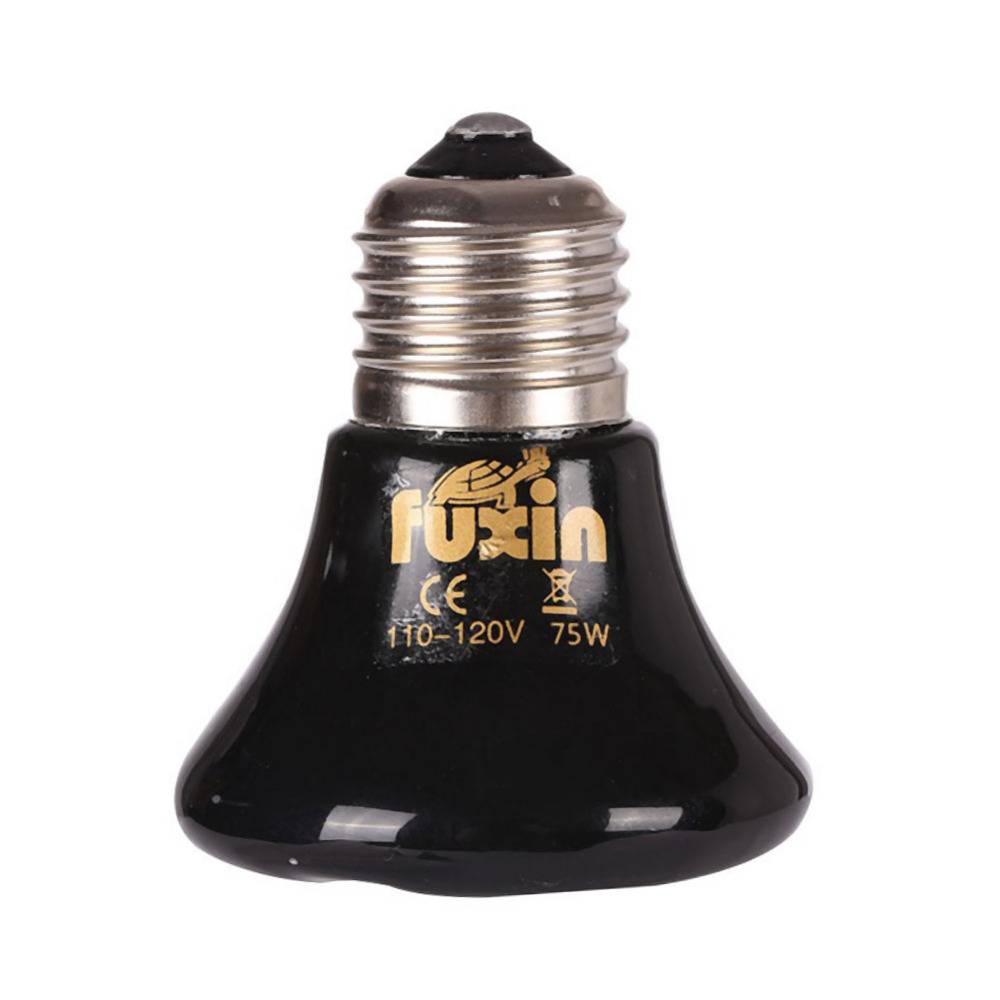 Husdjur värmelampa svart infraröd keramisk sändare värme glödlampa husdjur brooder kycklingar reptil lampa mini svart husdjur tillbehör - 110v 75w