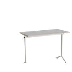 Bord Atlas 1130, 1200x600mm, lys grå linoleum, hvidt stel