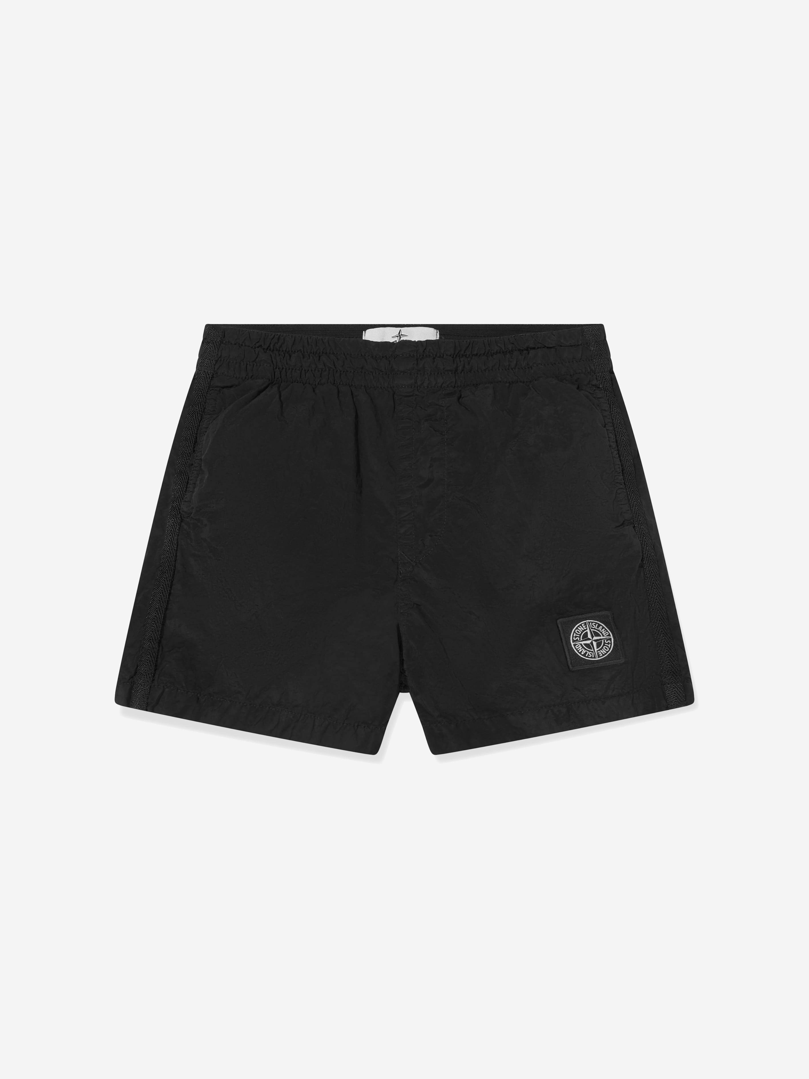 Stone Island Boys Compass Logo Swim Shorts in Black - Black / 12 Yrs (12 Yrs)