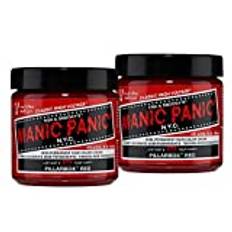 Manic Panic Pillarbox Red Classic Creme, Vegan, Cruelty Free, Semi Permanent Hair Dye 2 x 118ml