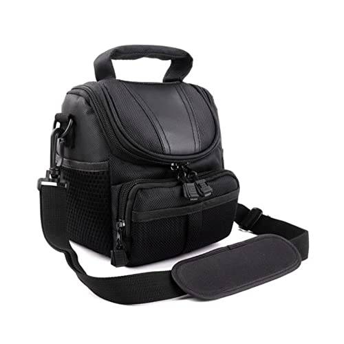 Kameraväska axelväska retro svart bärbar crossbody-väska för Canon PowerShot G7X digitalkamera, Svart, L, Kameraväska