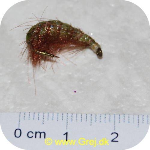 Sea Trout Flies - Organza Loppe - Grøn/brun