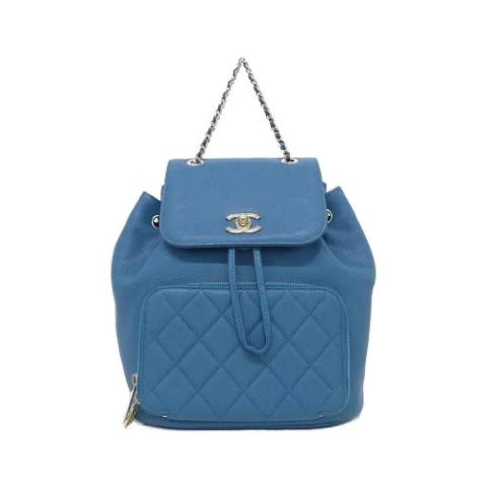 Chanel Vintage Pre-owned Vintage Backpack - Vintage - Dame - Blå - ONE SIZE - Uld