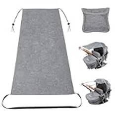 JUMUAO Universell solsegel, barnvagn, UV-skydd, UPF 50+, barnvagnsolskydd, babysolsegel för barnvagn, buggy och buggy med och justerbar dragsko, liten, vikbar (grå)