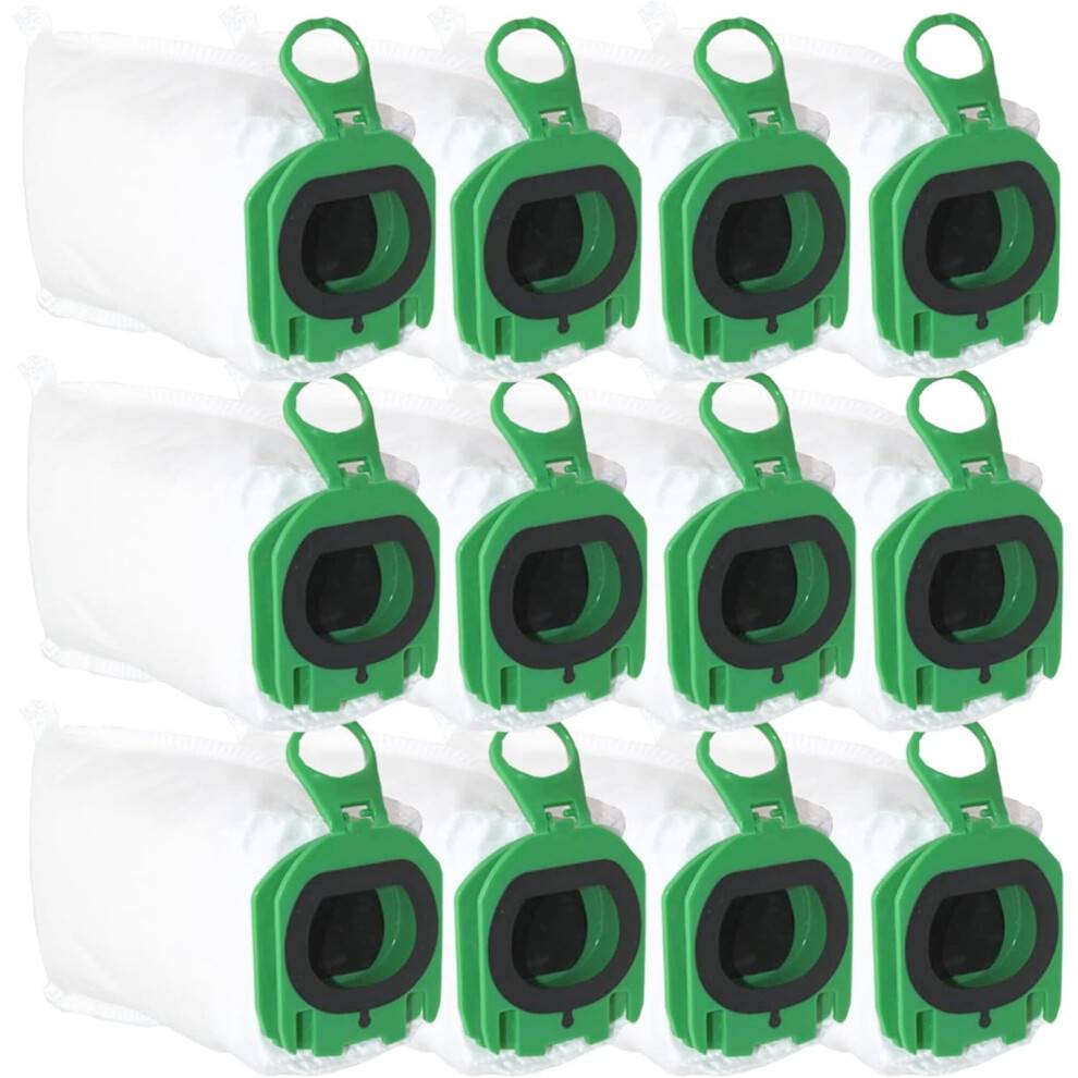 Pakke med 12 støvsugerposer, kompatible med Vorwerk Kobold VB100 filterposer, reserveposer, tilbehør, støvposer, kompatible med Vorwerk Ko