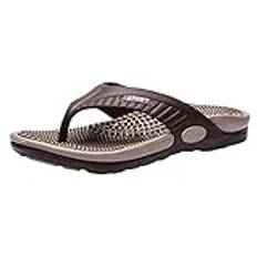 IQYU flip flops herr badskor sommar tofflor modernt mode badskor slip-on-säkerhet badtofflor barfota tofflor vattentäta duschskor casual tofflor ultralätta strandskor, kaffe, 44 EU