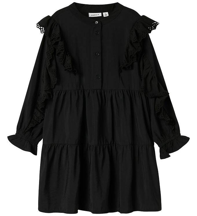 Name It Kjole - Viskose/Nylon - NkfNoparia - Sort - Name It - 6 år (116) - Kjole