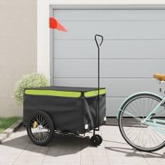 vidaXL cykelanhænger 45 kg jern sort og grøn