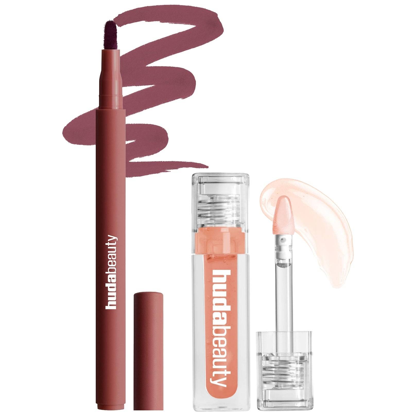 HUDA BEAUTY Jelly Stained Lips Duo (Various Shades) 10% Saving - Berry Brown