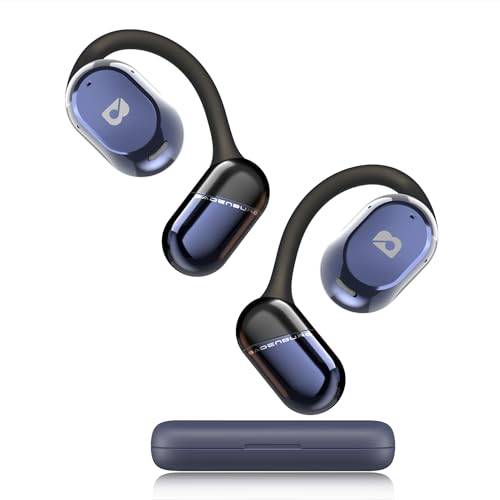 BADENBURG OPENBEAT 1 Open Ear Bluetooth 5.3 Trådlösa Hörlurar, 50H+ Speltid, Kraftfull 16,5 mm Titan Drivenhet, Basförstärkning, 4-Mik ENC, Komfort och Hörselskydd (Blå)