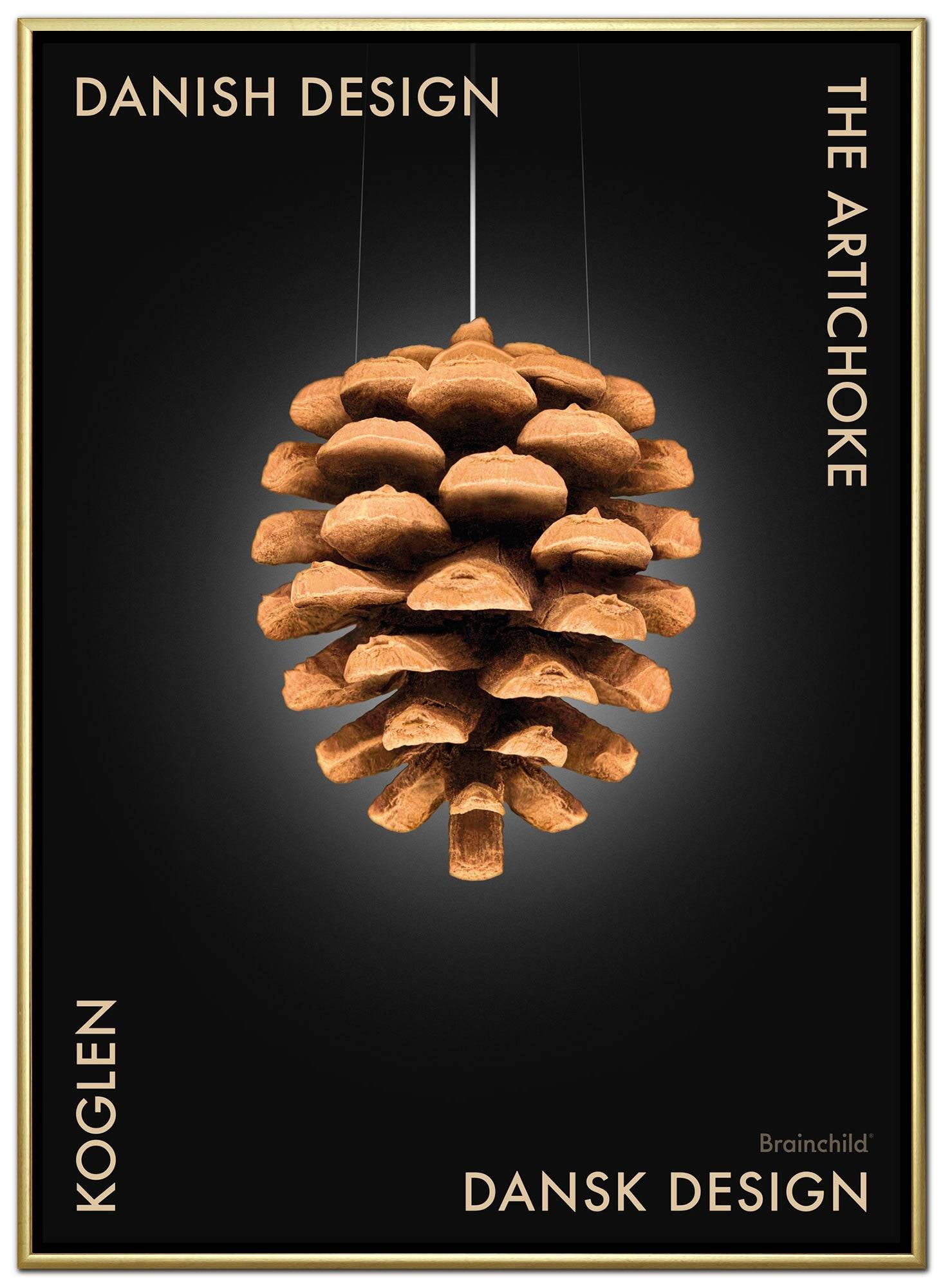 Brainchild – Lærredsprint –Danish Design – Sort – Kogle
