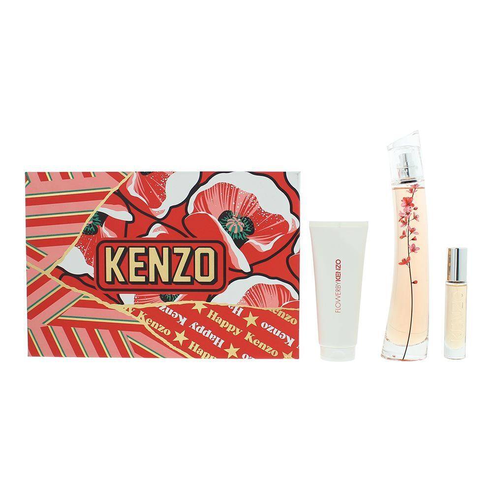 Set Kenzo: Flower Ikebana Sakura, eau de parfum, da donna, 75 ml + Flower Ikebana Sakura, eau de parfum, da donna, 10 ml + Flower Ikebana Sakura, idra