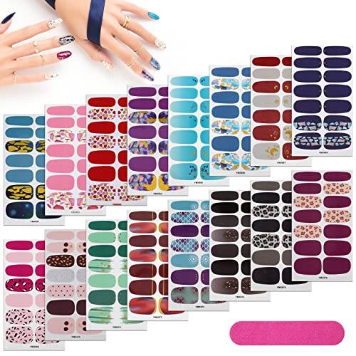 MWOOT 16 ark Leopard Nagellack Klistermärken med Nagelfil, Nagelkonst Klistermärken, Självhäftande Nagelklistermärken Dekor