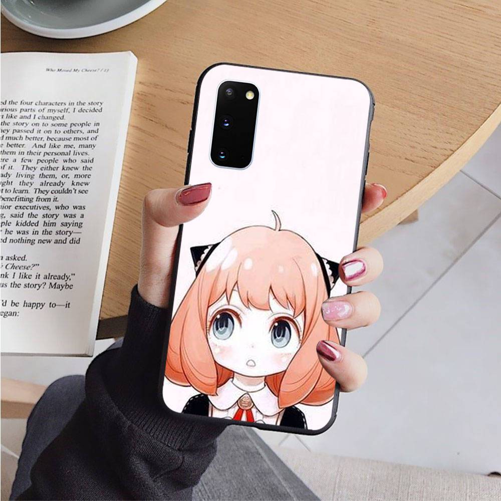 AD81 SPY×FAMILY Black Case for Samsung Note 20 Lite S24 Ultra S23 S22 A05 A06 A11 A71 A15 A16 A13 A24 A25 A33 A52 A53 M55 M35 Sofe Cover Samsung A02 iris färg