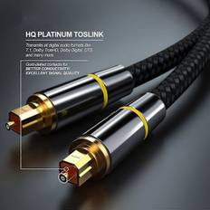 Optisk kabel 24K forgyldt digital lydkabel Toslink-ledning til [S/PDIF] LG/Samsung/Sony/Philips Soundbar, Smart TV, hjemmebiograf, PS4, Xbox & Pla