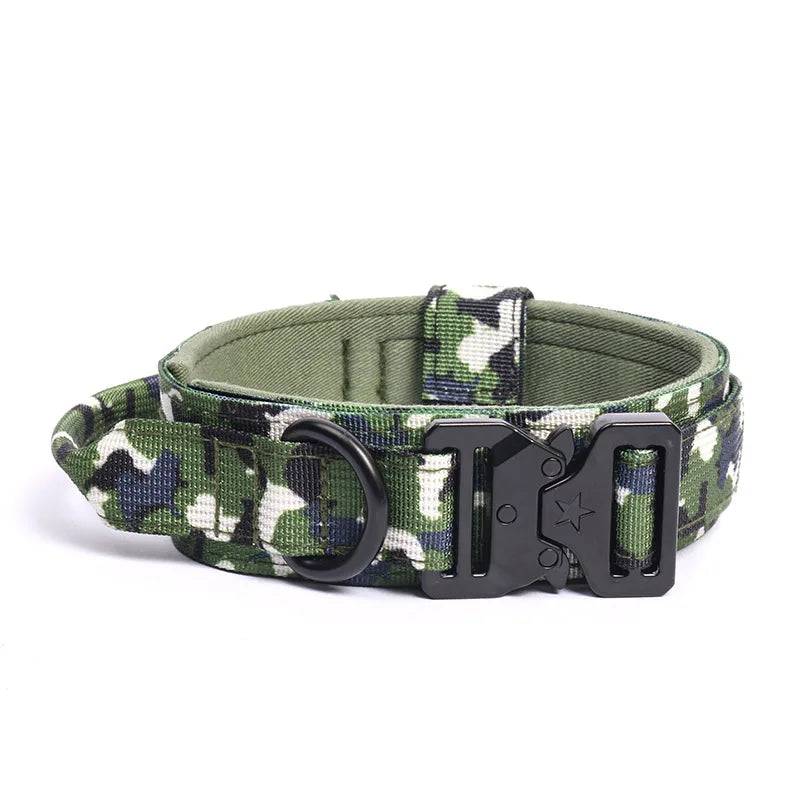 Durable Nylon Dog Collar & Leash Set for Large Dogs - Green Camouflage / L-suit 23-33kg / SPC (L-suit 23-33kg)