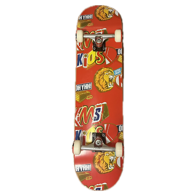 Nybegynder PRO complete skateboard - Kims Kiosk Snack Deck Rød (8.5) - 8.5