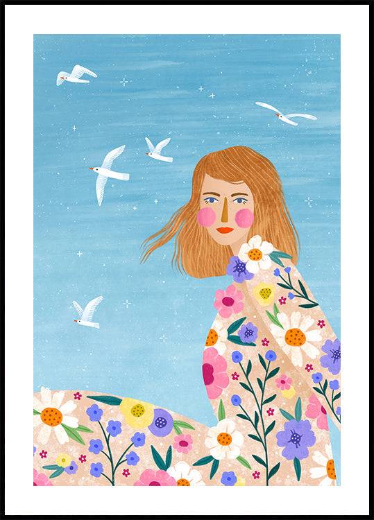 Floral Breeze Poster (100x140cm) - Plakater > Konstaffischer, Illustrationsposters, BD