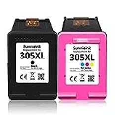 Sunnieink 305 Ink Cartridges Black and Colour, 305 Ink Cartridges Replacement for HP Ink 305, Printer Ink 305 XL for DeskJet 2700 2720 2710 2300 Plus 4120 4100 4110 Envy 6000 6032 6020 6022 Pro 6400