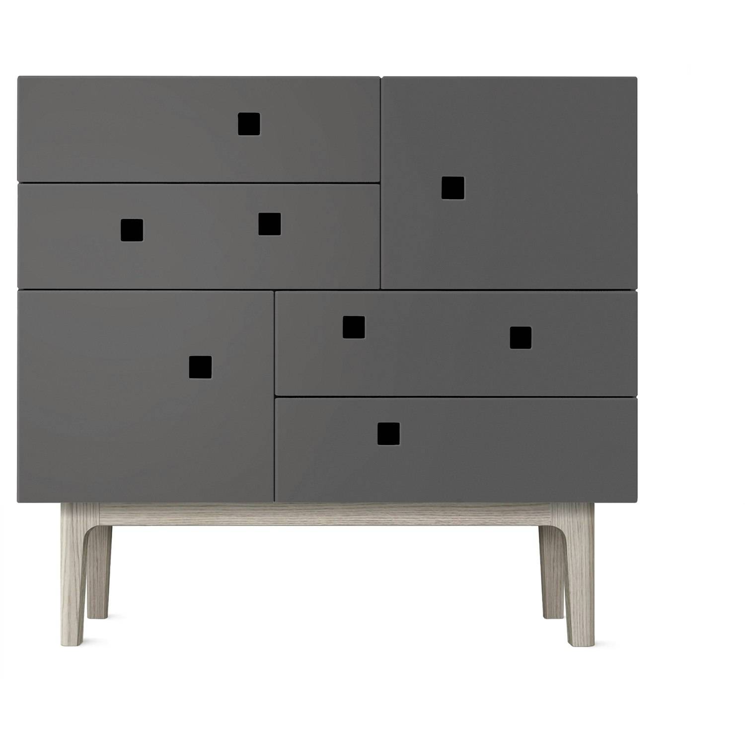 Zweed Peep B1 Byrå Slate Grey/white Oak - Byråer Mdf Slate Grey - PEEPB1SGREY-WO