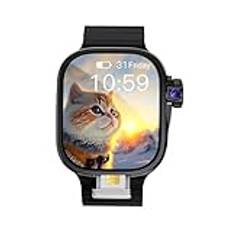 4G Sim AMOLED Smart Watch DW99 GPS Wifi 2 + 16 GB 180° roterande kamera Android telefon klocka app nedladdning ansikte upplås smartklocka män (svart)