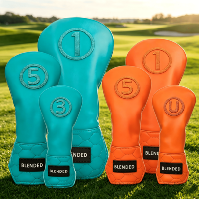 1 st kreativ minimalistiskt golfklubböverdrag för driver, 3-wood, 5-wood och hybrid, 3D-broderat PU, universellt golfklubböverdrag - Multifärgad (Blå U-formad,Blå nr 5,Apelsin nr 3,Blå nr 1,Apelsin nr 1,Blå nr 3,Orange U,Apelsin nr 5)