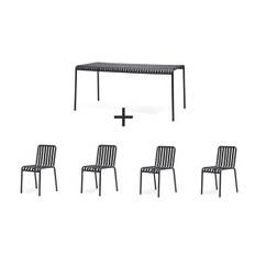 Hay - Palissade sæt - bord + 4 stole / Chairs - Anthracite