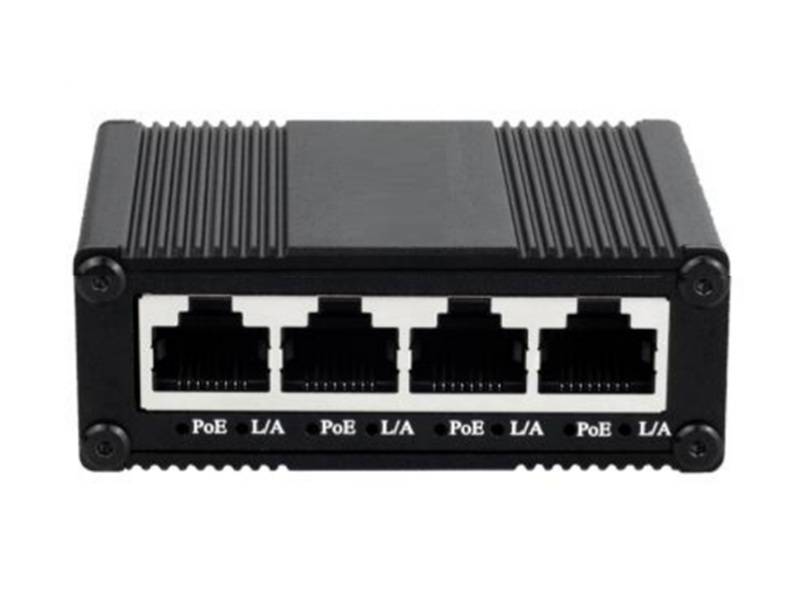 Omanagerad switch för Desktop, 4× 1 GbE POE, 1x POE PD