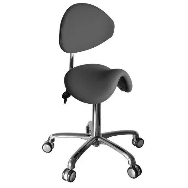 Behandlerstol Buddy Kiss - Antrasit grå med Skaterhjul - Behandlerstole - Ergonomisk behandlerstole - Wellnessudstyr.dk.