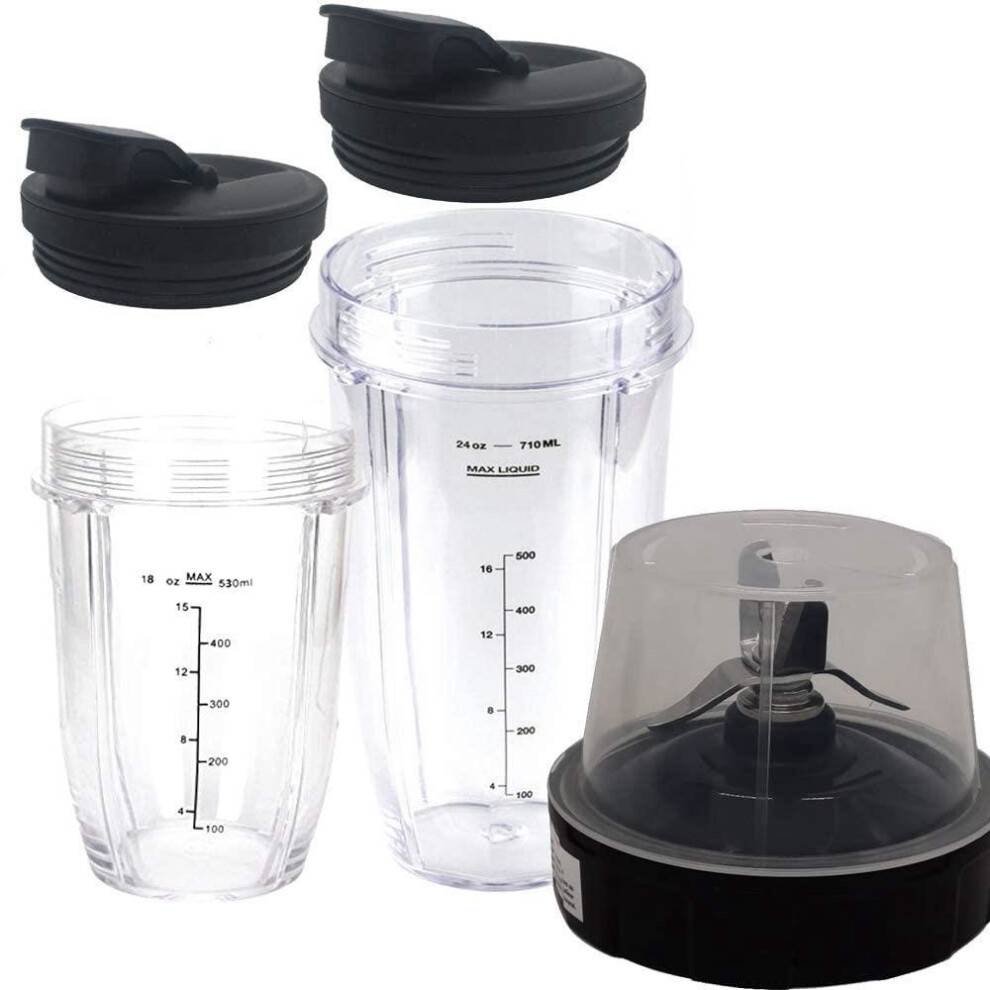 Replacement Parts Extractor Blade with 18Oz 24Oz Cup and Spout Lid for 1200W Auto-IQ Blender,7 Fins Gear Parts