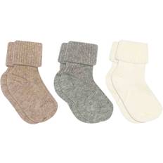 mpKids Cotton rib Baby Socks 3-pack Str 19/21 - Grå Strømper hos Magasin