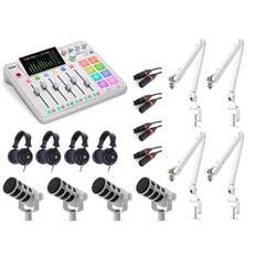 Rodecaster Pro II podcast kit 4 White