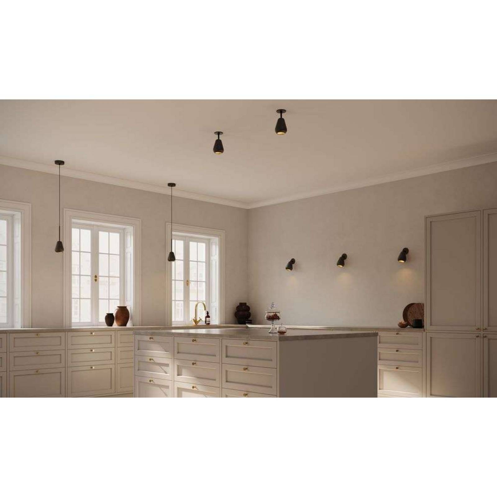 Nuura Aps takspotlights Anoli Spot Surface, höjd 20 cm, svart Spot, dimbar, Svart, Vardagsrum / matsal, Metall, Skandinavisk, Halogen spots