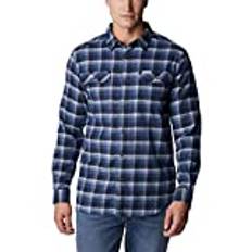 Columbia Flare Gun Stretch flanellskjorta med knappar för män, Collegiate Navy Shadow Plaid, 6X