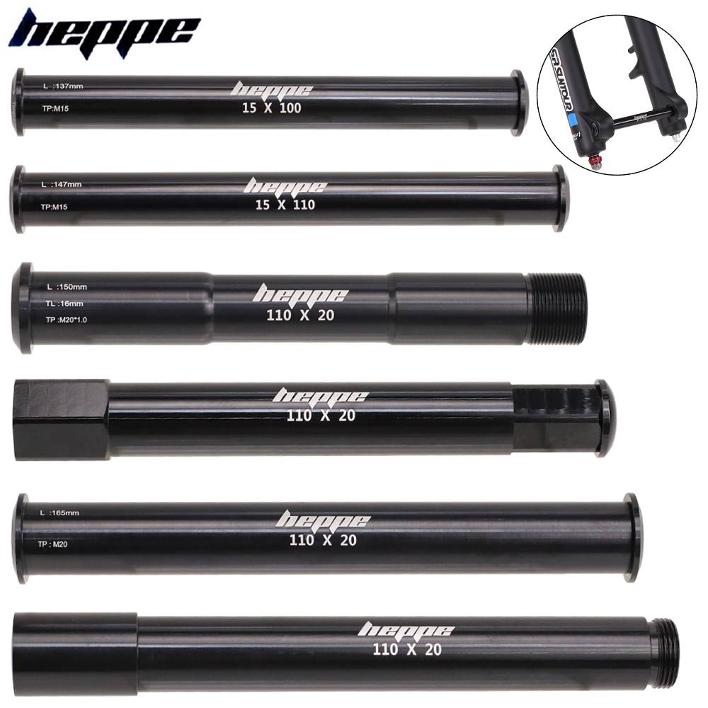 Bike Thru Axle 15x100/110 20x110 Front Fork Thru Axle for SR SUNTOUR/MARZOCCHI/FOX/MANITOU Front Fork Bike Front Wheel Hub Axle