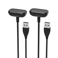 Sinoacc Laddare till Fitbit Charge 5 & Luxe kabel ersättning 3,3 fot smartwatch USB magnetisk trådlös snabbladdningskabel för laddning 5 Luxe Fitness Tracker – 2-pack