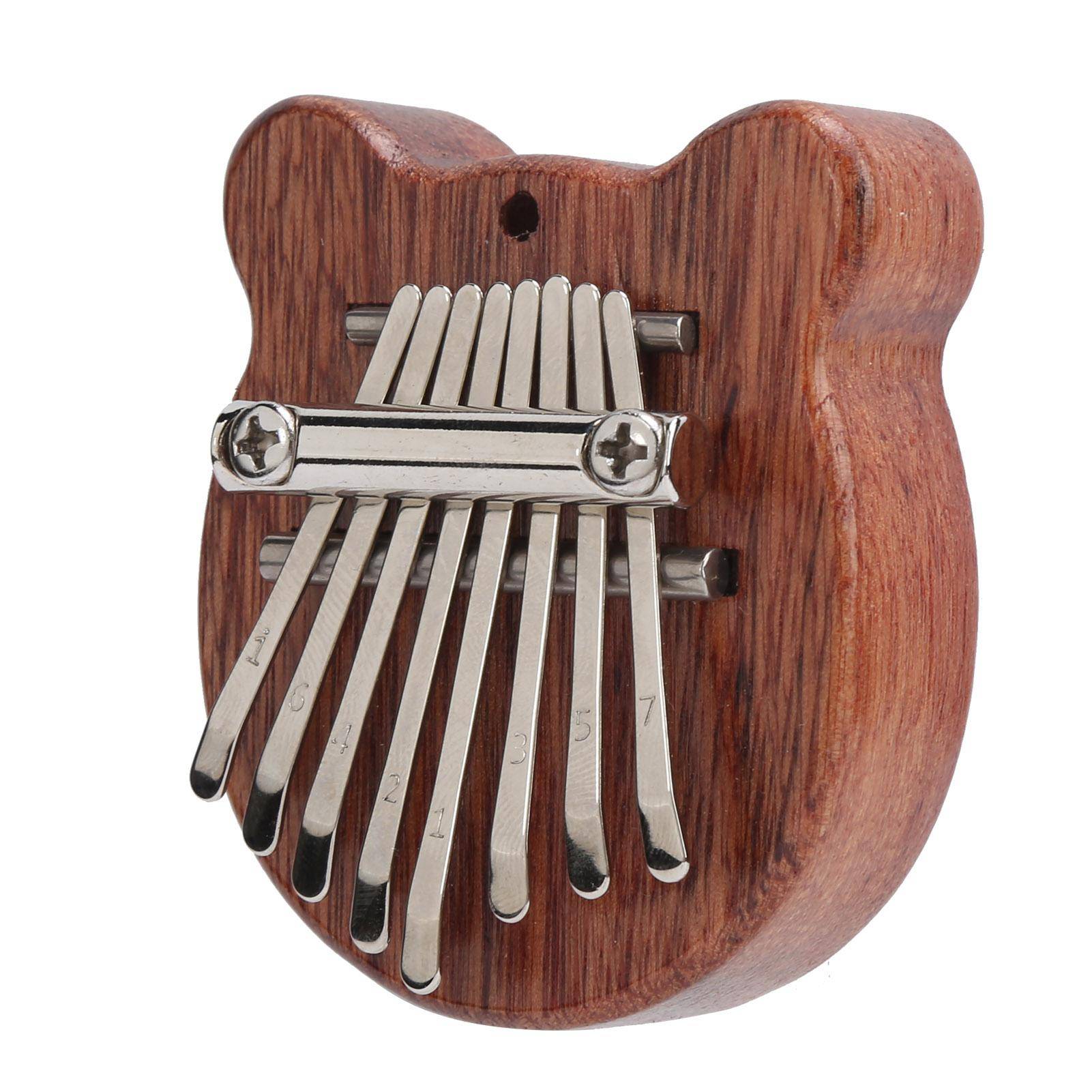 8 Toner Kalimba Mini Tumme Piano Barn Gåva Utomhus Fritidsinstrument Björnform