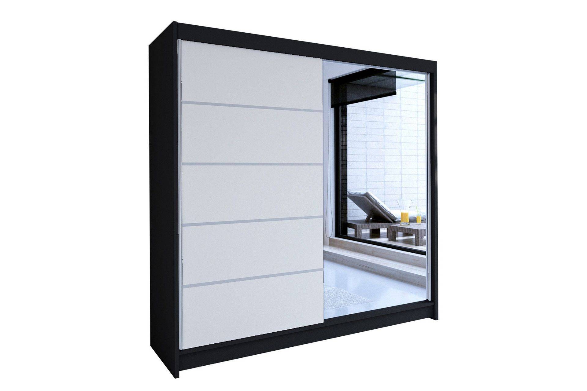 Talin Garderob 58x180 cm LED-belysning - Svart/Vit Garderober & garderobssystem Vit,Svart