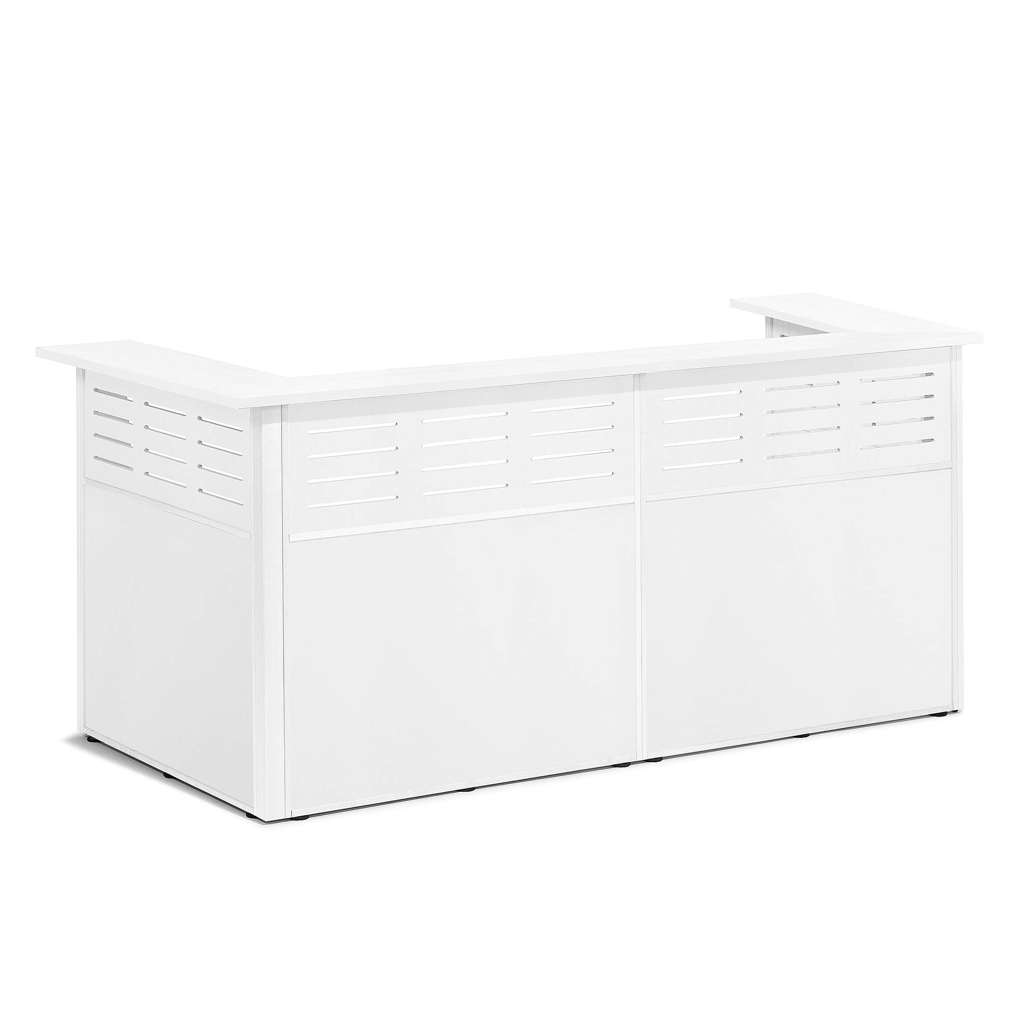 Receptionsdisk TREAT, 4 sektioner, vit