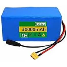 12 V 20 Ah 30 Ah E-Bike litiumbatteripaket, 12 V elcykel batteri uppladdningsbart batteri med BMS-skyddskort för 200 W 350 W 400 W 500 W motor med laddare 12 V 30 AH,XT60