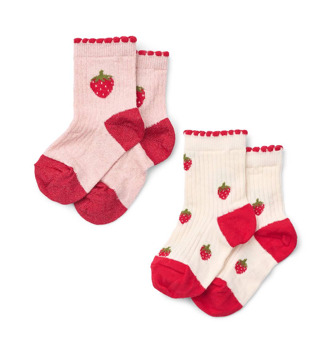 Flöss Vibe 2-pack Strumpor Glitter Berry Glitter Berry 29-32 EU Röd 29-32 EU Flickor