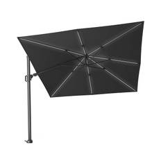 Challenger T² Glow premium hängparasoll antracit/Faded Black 300x300 cm - Svart