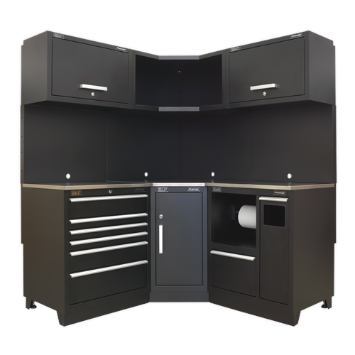 Sealey Premier 1.7m Corner Storage System - Stainless Worktop