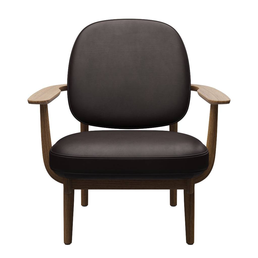 Fred Lænestol, olieret eg fra Fritz Hansen Grace læder - Dark Brown - Jacobsen Plus